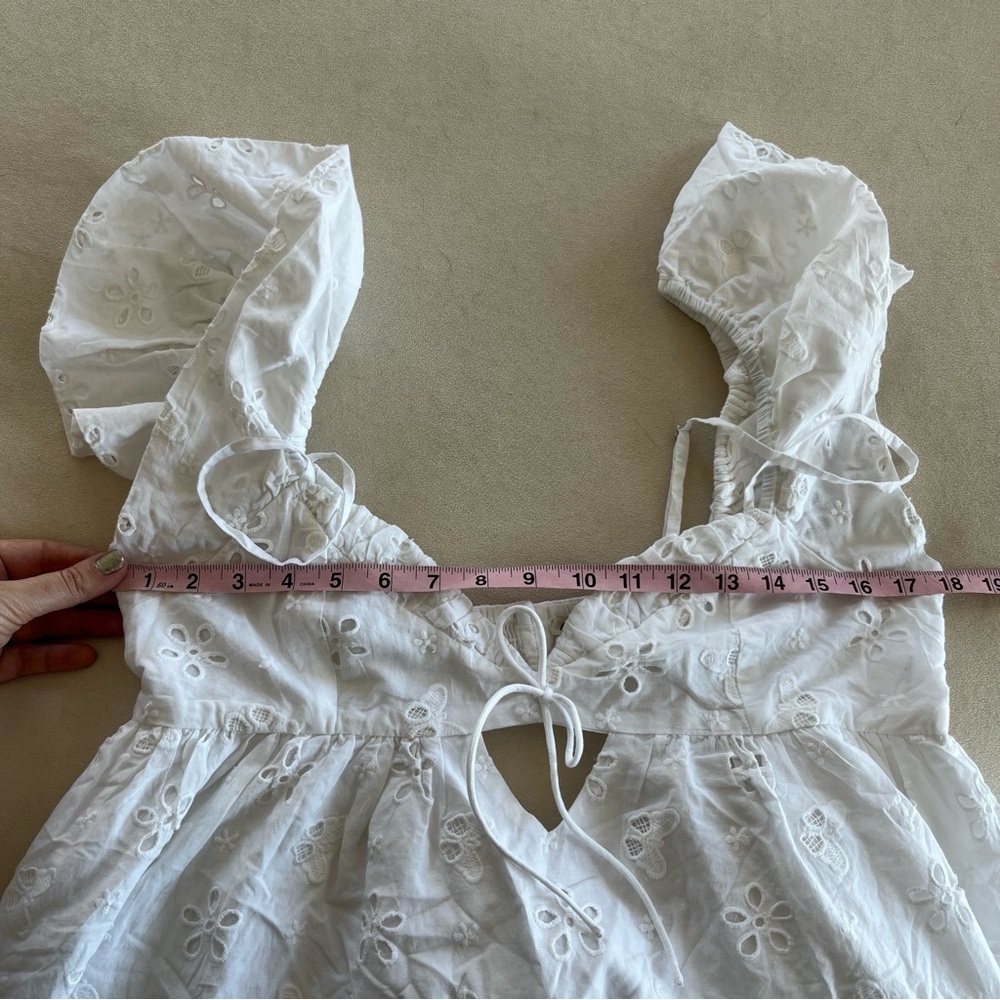 For Love & Lemons Weston Lace Eyelet Mini Dress Size Large NWOT - Picture 9 of 10